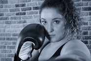 拳击运动美女黑白写真图片