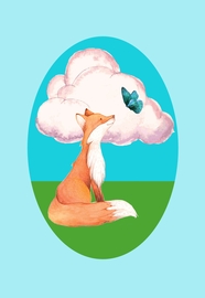 可爱卡通水彩手绘狐狸图片