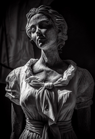 女性石膏雕像黑白摄影图片
