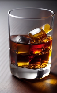玻璃杯冰镇威士忌酒图片