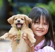 抱着狗狗的小女孩图片