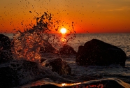 黄昏海岸夕阳美景图片