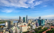 越南摩天大楼建筑群摄影图片