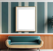绿色装修风格家具沙发相框图片