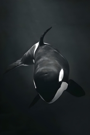 野生黑色虎鲸图片