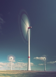 可再生能源风力发电机摄影图片
