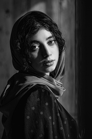 伊朗美女黑白艺术写真摄影图片