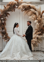 欧洲婚礼新娘新郎婚纱照摄影图片