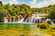 克罗地亚山水自然瀑布风景摄影图片