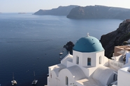 希腊爱琴海白色建筑摄影图片