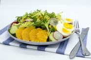 鸡蛋水果蔬菜沙拉美食摄影图片
