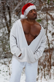 圣诞节男性人体艺术写真摄影图片