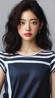 亚洲时尚轻熟风卷发美女写真图片