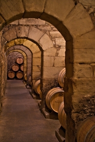 古老的酿酒地窖酒桶图片