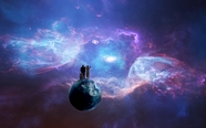 唯美紫色星云宇宙太空摄影图片