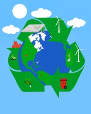 清洁能源环保标志卡通设计图片