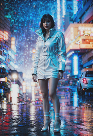 都市雨夜高跟鞋长腿美女写真图片