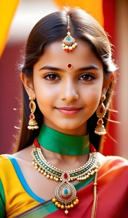 印度传统服饰妙龄少女美女图片