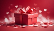 红色浪漫情人节礼物摄影图片