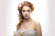 欧美新娘美女结婚发型图片