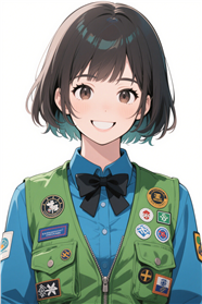 工装服动漫女生插画图片