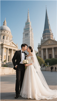 欧洲建筑旅拍婚纱写真摄影图片