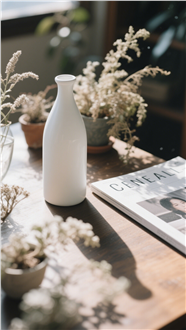 桌面瓷器杂志盆栽静物摄影图片