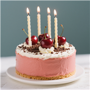 樱桃奶油生日蛋糕图片