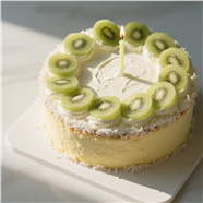 猕猴桃奶油生日蛋糕图片