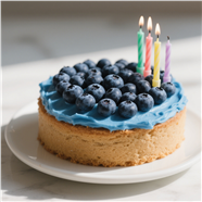 蓝莓奶油生日蜡烛蛋糕图片