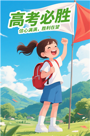 卡通插画风格高考必胜图片