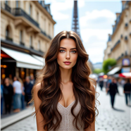 巴黎街头时尚长卷发欧美美女图片