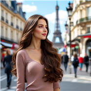 欧美街头长卷发俄罗斯美女图片