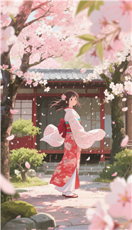 和风花嫁少女动漫插画图片