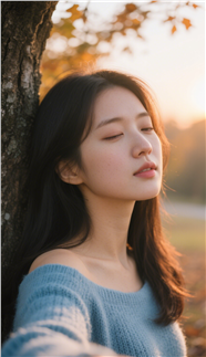 温暖治愈系午后阳光自拍美女图片