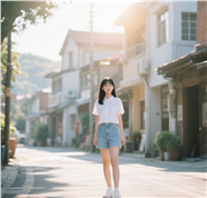 夏日清新治愈系美女街拍图片