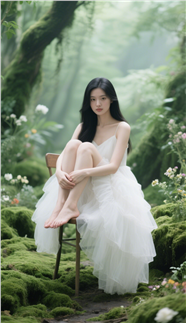 绿色养眼风格性感美女艺术摄影图片
