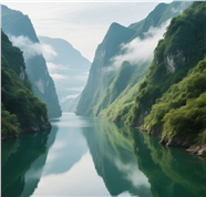 云雾缭绕山水风光摄影图片