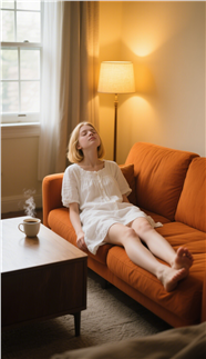 客厅沙发慵懒风少女写真图片