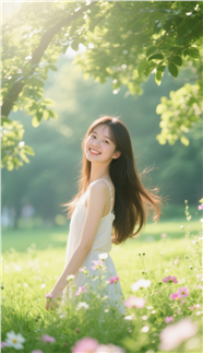 夏日清新风格长发少女美女写真图片