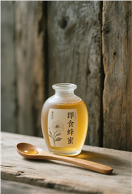 有机生态瓶装即食蜂蜜摄影图片