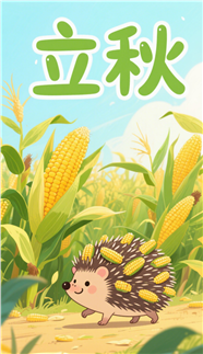 立秋节气插画海报设计图片