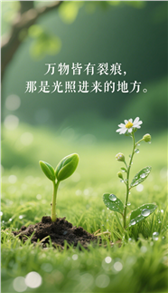 绿色清新治愈系一句话文字图片