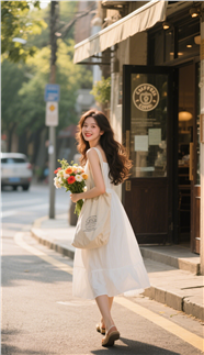 胶片质感风格街拍美女图片