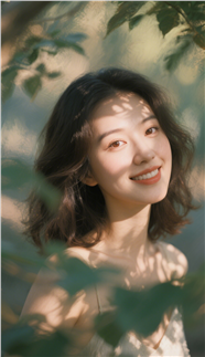 树下光影艺术美女肖像写真图片