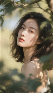 户外年轻美女肖像写真摄影图片