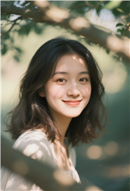 电影质感森系风美女肖像摄影图片