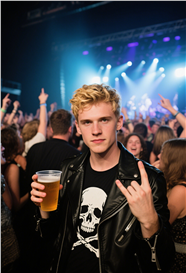 酒吧舞池人群中帅哥手持酒水摄影图片