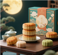 中国风中秋月饼礼盒摄影图片