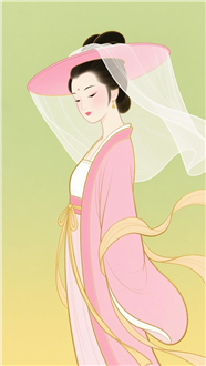 卡通插画风格古风女子图片